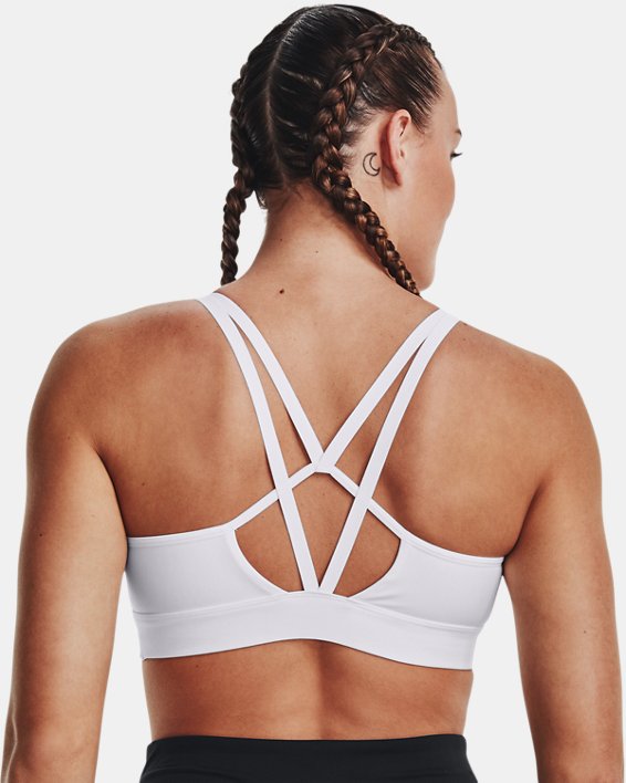 Damen UA Infinity Low Strappy Sport-BH, White, pdpMainDesktop image number 5